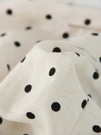 Black Polka Dot Linen Pants Women Wide Leg Summer Trousers Baggy For Ladies White Oversize Cotton Linen Pants Woman Wide
