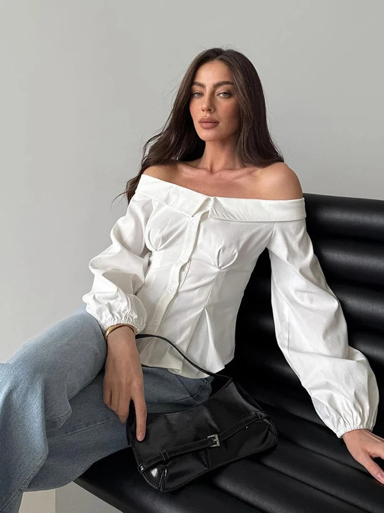 Women's White Tie Front Knot Blouse Elegant Sexy Oversized Collared Shirt with Bow Detail 2026 Women's Office Wear Tops