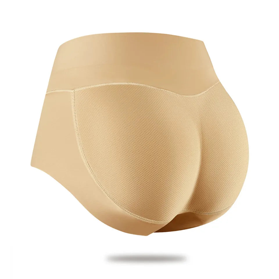 Women Body Shaper Buttocks Padded Panties Mid-Waist Hip Pad Fake Butt Lifter Underwear With Filling