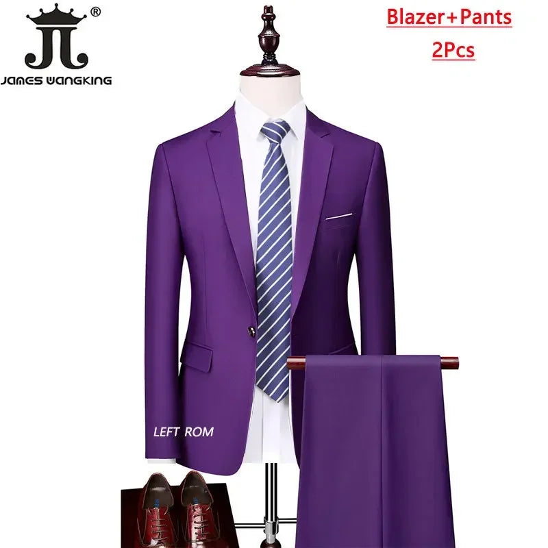 Men's Formal Slim Fit Suit Set, 2- or 3-Piece, M-6XL