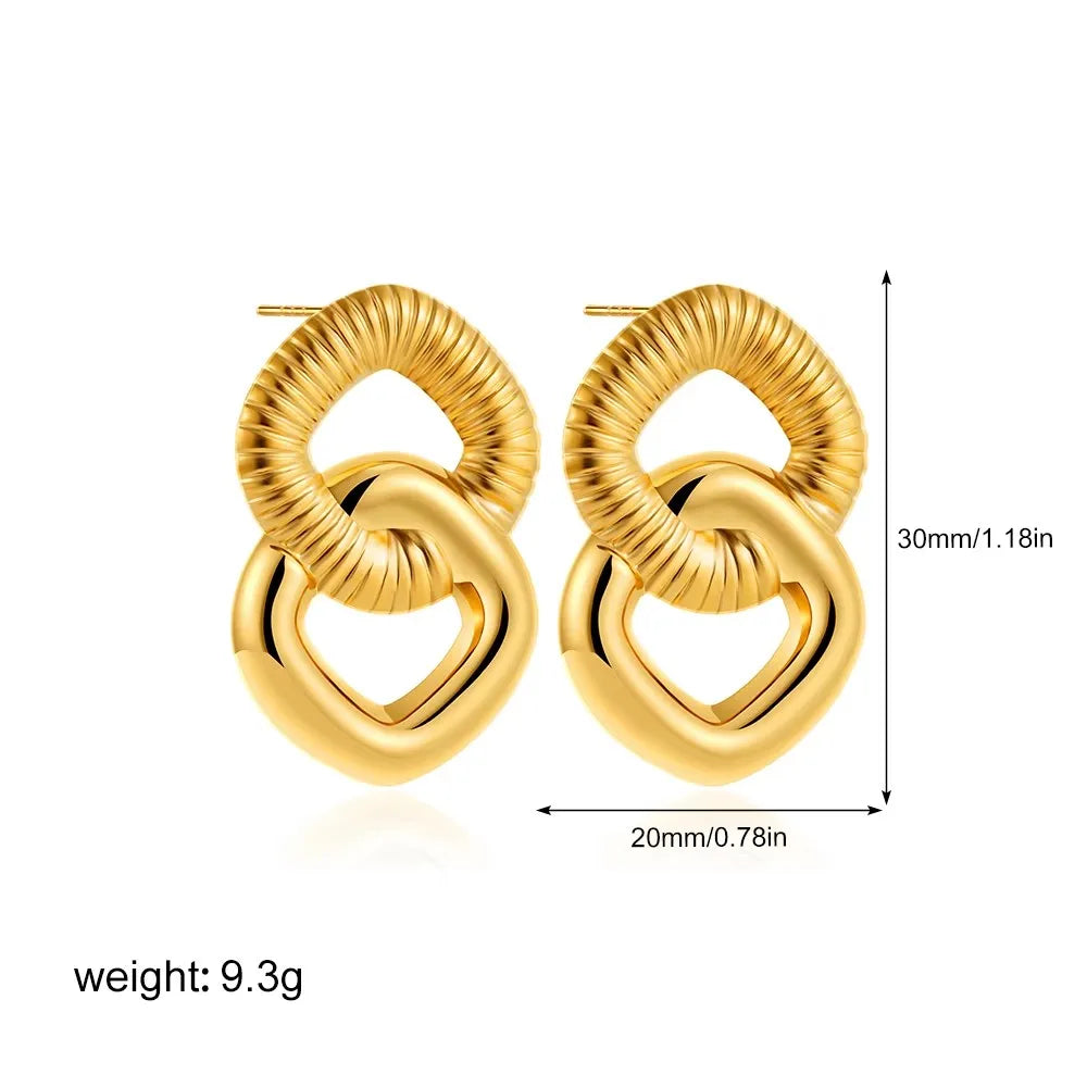 Three-Layer Textured Knot Earrings for Women