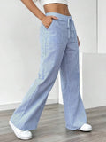 2026 new striped trousers casual and versatile street fashion loose wide leg women