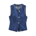 Women's Vest 2025 New Fashion Denim Vest Top Ladies Casual Cropped Sleeveless Jacket Coat Streetwear Waistcoat Outerwears