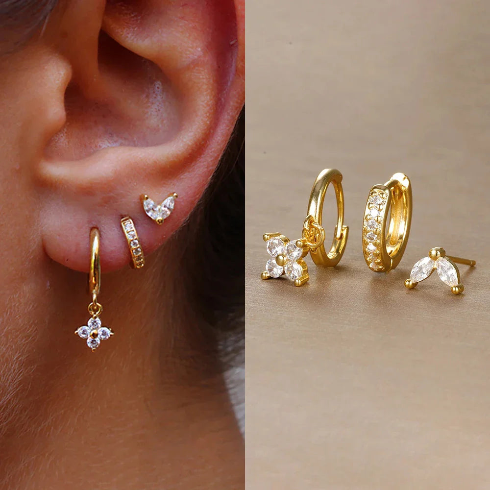 3PCS Flower Drop and Dangle Earring