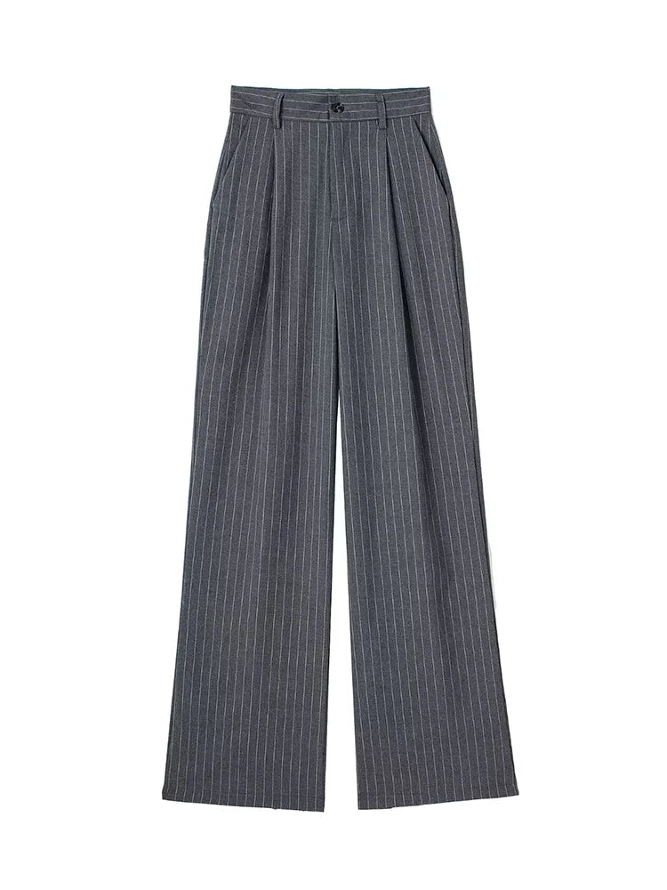 Willshela Women Fashion Solid Pleated Front Zipper Wide Leg Pants Vintage High Waist Full Length Female Chic Lady Trousers