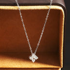 VVS1 D Flower Moissanite Pendant Necklace for Women