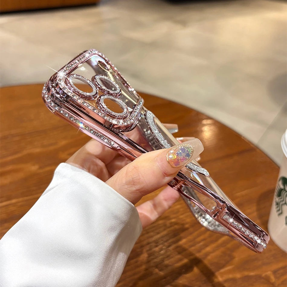 Phone Case Luxury Plating for Magsafe Case for iPhone 17 Air 16 15 14 Plus 13 12 Pro Max Magnetic Wireless Charging Transparent Soft Cover
