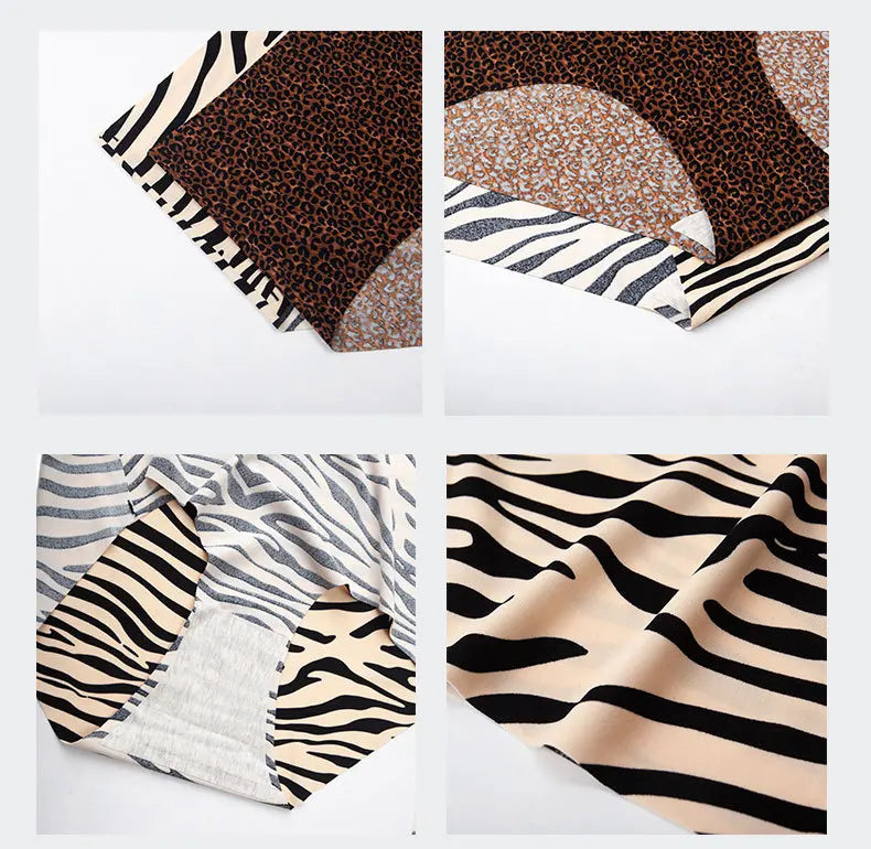 6pcs Women's Seamless Ice Silk Panties Female Mid Waist Plus Size Leopard Print Underwear Girls Fashion Brief Lady Comfort Panty