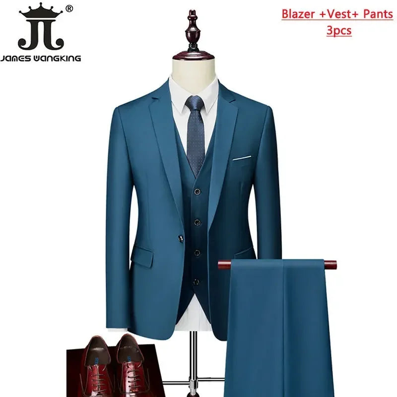 Men's Formal Slim Fit Suit Set, 2- or 3-Piece, M-6XL