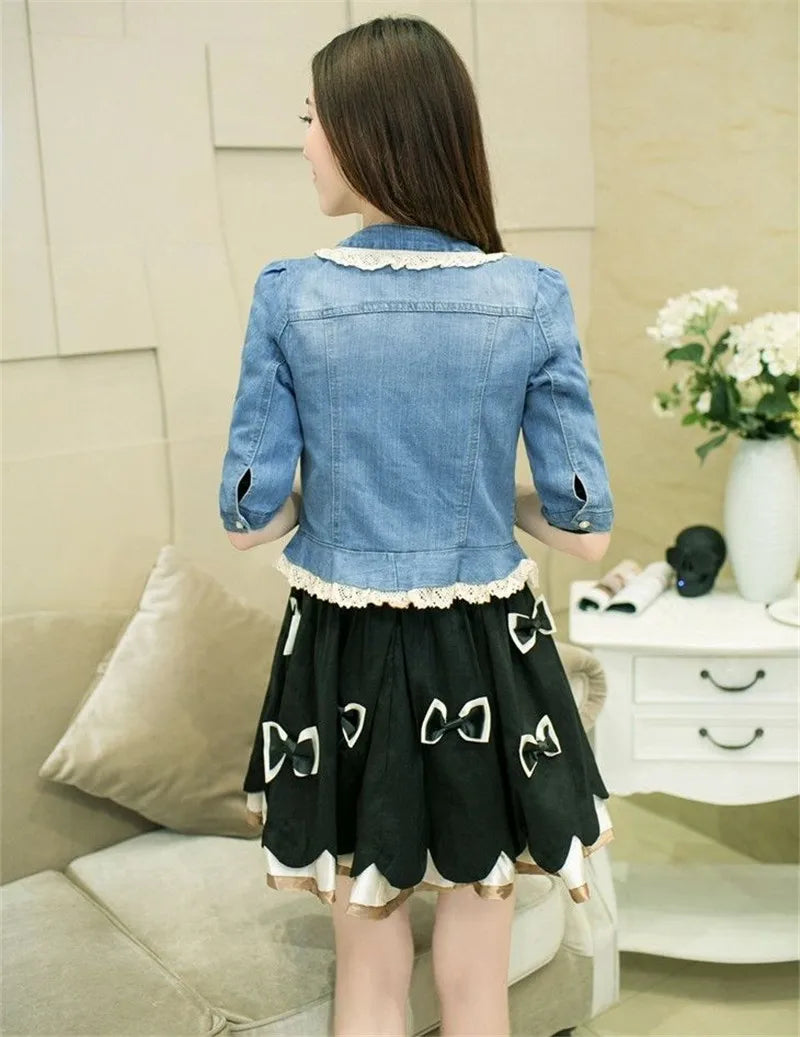 Denim Jacket Women 2023 Half sleeve Jean Jacket Woman Elastic Comfortable Denim Coat Short Denim Jacket Female