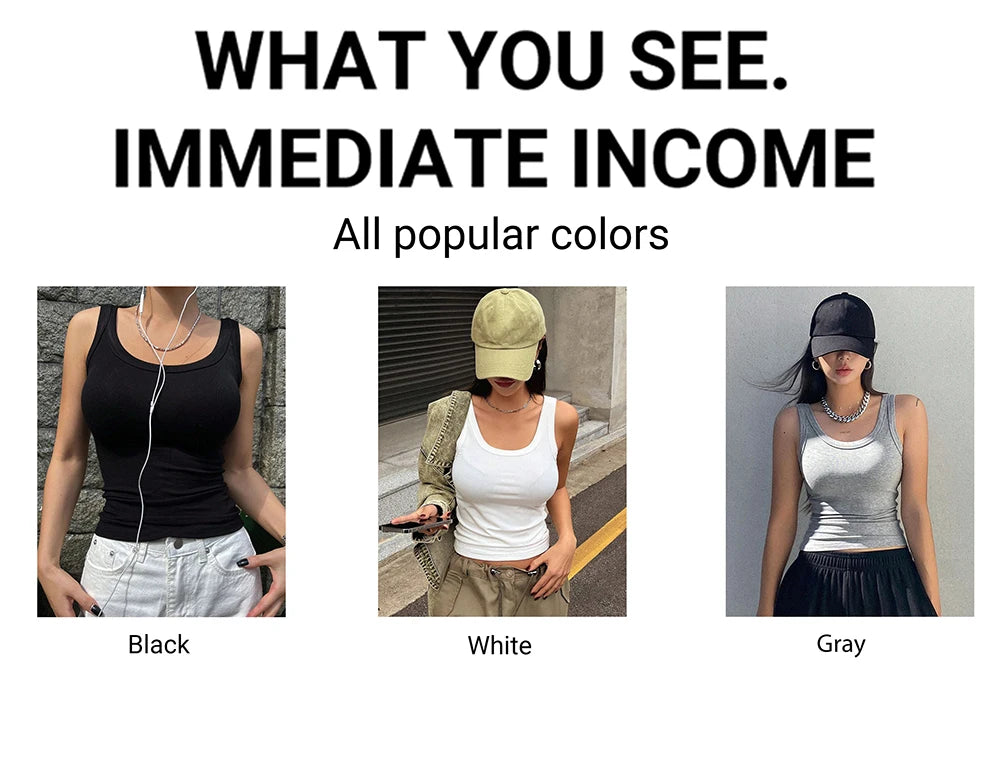 Customize Pattern DIY Picture Women Korean Tank Tops Thread Casual Street Vest Hip Hop Sleeveless Clothes Summer Y2K Woman Vests