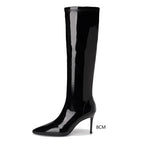Knee-High Boots Women Pointed Toe Thin High Heel Casual Ladies Pumps Side Zipper Non-Slip Autumn New Stiletto Heels High Boots