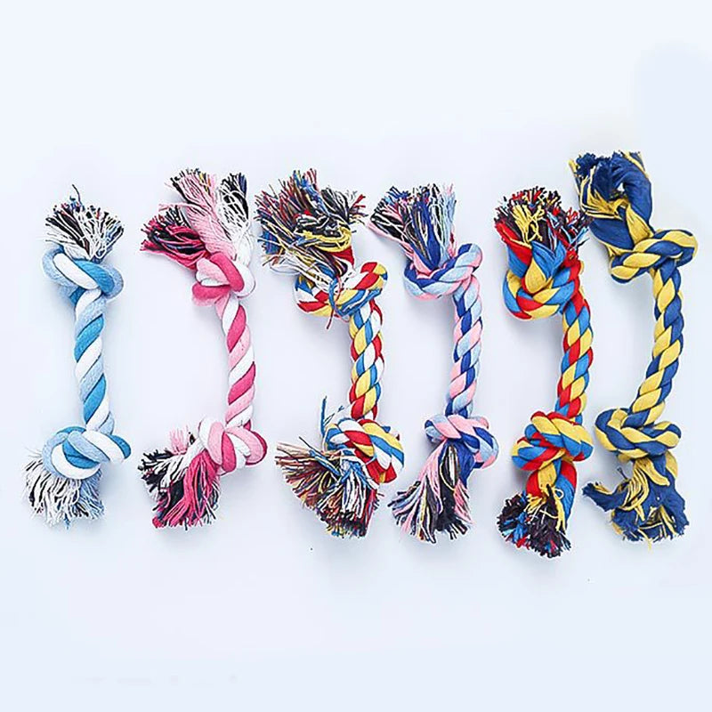 Pet Dog Toy Bite Rope Double Knot Cotton Rope Funny Cat Toy Bite Resistant and Sharp Teeth Pet Supplies Puppy Toys