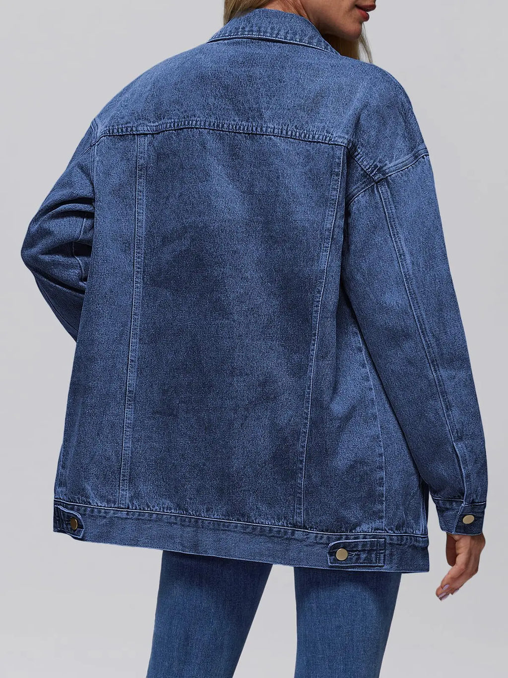 Women's Denim Jacket Denim Long Sleeve Oversized Button Jacket Fashion Jacket Autumn
