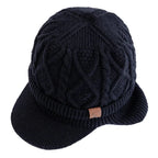 New Unisex Winter Hat Plush Fur Lined Warm Earflap Cap Stylish Soft Beanie Hat  Outdoor Thick Ski Sports Knitted Hat
