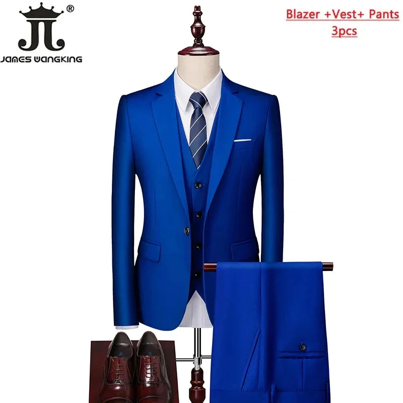 Men's Formal Slim Fit Suit Set, 2- or 3-Piece, M-6XL