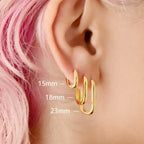 Minimalist Huggie Square Hoop Earrings