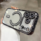 Phone Case Luxury Plating for Magsafe Case for iPhone 17 Air 16 15 14 Plus 13 12 Pro Max Magnetic Wireless Charging Transparent Soft Cover