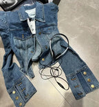 American Vintage Cropped Jackets Women Denim Chic Design Hip Hop Streetwear Young Slim Outwear Long Sleeve New Spring Popular
