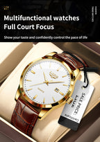 LIGE Fashion Brown Leather Watch Men Military Sports Men's Quartz Wristwatches Casual Waterproof Chronograph Relogios Masculino