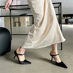 Eilyken New Design High Heels Woman Pumps  Buckle Strap Mules Slippers Sexy Pointed Toe Wedding Banquet Female Shoes