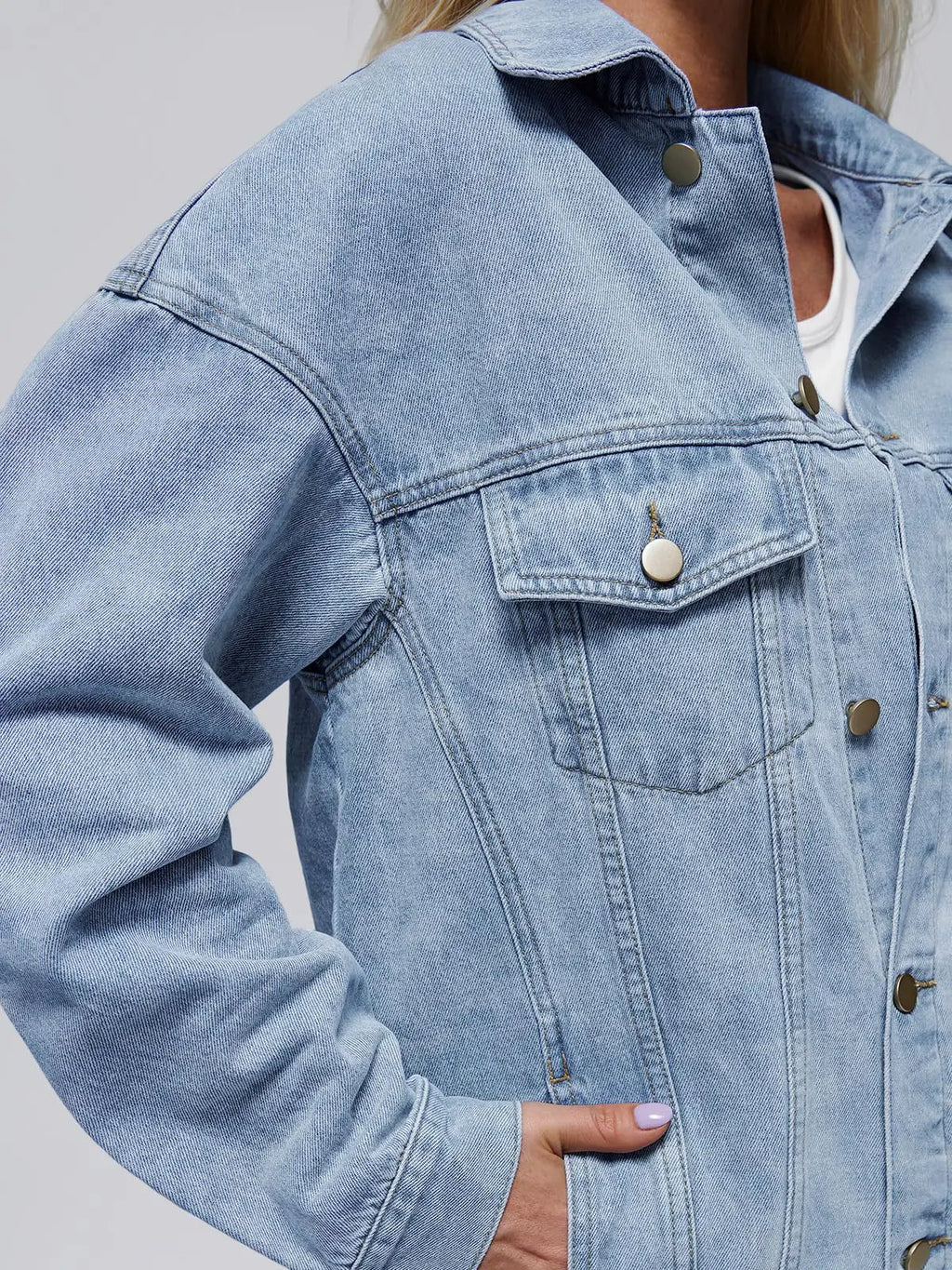 Women's Denim Jacket Denim Long Sleeve Oversized Button Jacket Fashion Jacket Autumn