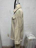 New Washed Denim Shirt Jacket for Women Fall/Winter Street Style with Distressed Hem Women's Outerwear