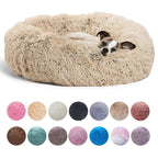 Round Pet Bed for Large Dog Bed Super Soft Cat Bed Plush Dog House for Medium Dog House Winter Warm Sleeping 40-90cm 6 Sizes