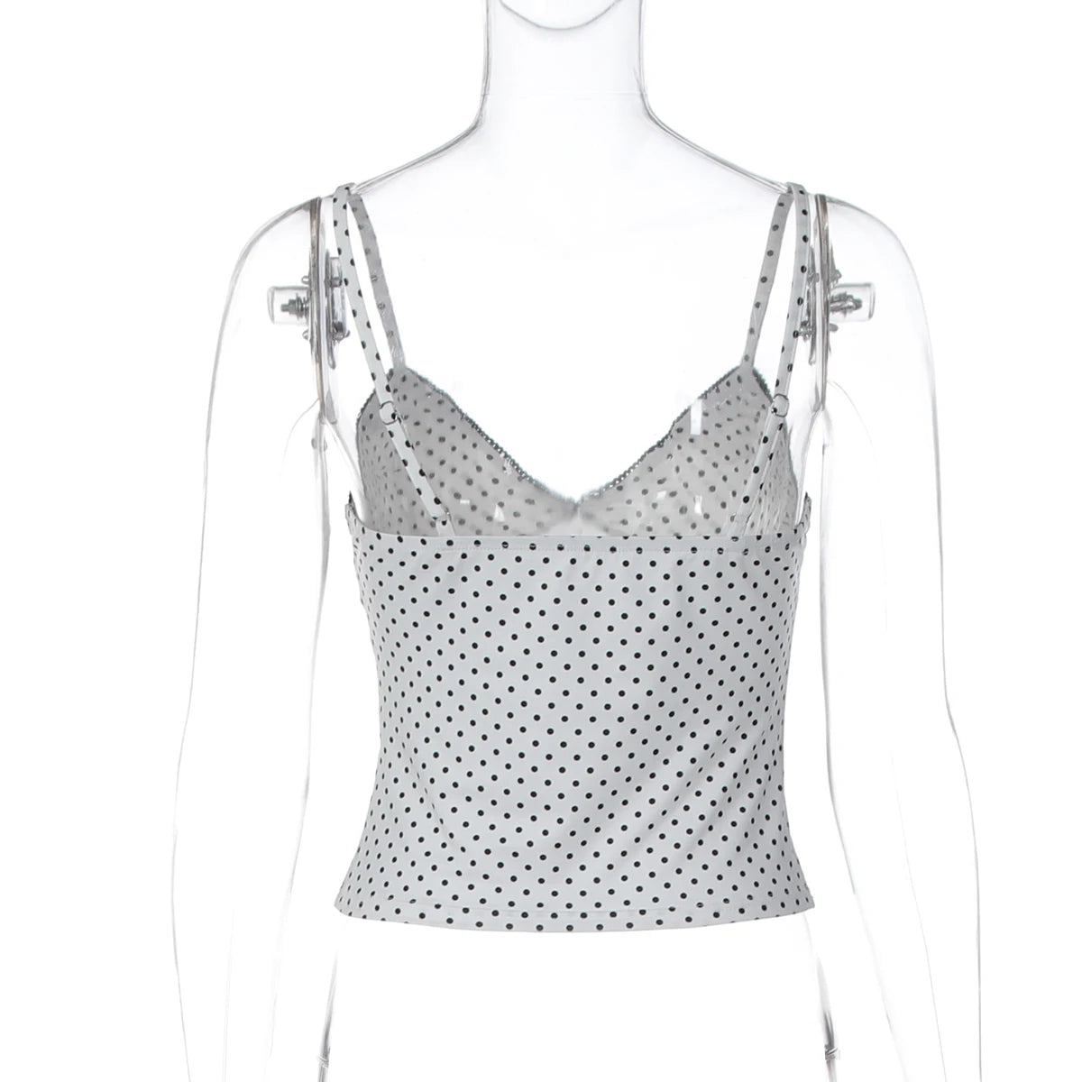 Dulzura Summer Latest Fashion Backless Slim Ruffles Polka Dot Camisole Women'S Sexy Elegant Y2K Clothes Party Club Street Outfit