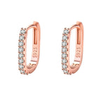 925 Sterling Silver Crystal Fashion Hoop Earrings