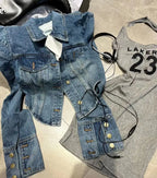 American Vintage Cropped Jackets Women Denim Chic Design Hip Hop Streetwear Young Slim Outwear Long Sleeve New Spring Popular