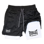 Everlast Double Layer Compression Shorts for Fitness and Basketball