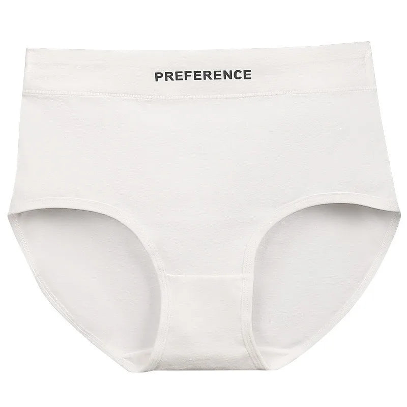 4Pcs/Set Women's High-Waist Cotton Briefs Tummy Control Panties Soft & Breathable Underwear Plus Size Comfort Lingerie M-XXL