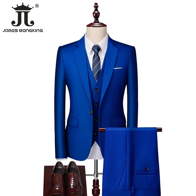 Men's Formal Slim Fit Suit Set, 2- or 3-Piece, M-6XL