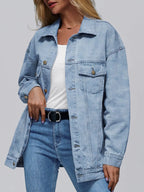 Women's Denim Jacket Denim Long Sleeve Oversized Button Jacket Fashion Jacket Autumn
