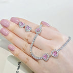 Pink Heart Necklace set