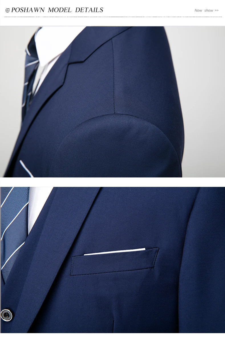 Men's Formal Slim Fit Suit Set, 2- or 3-Piece, M-6XL