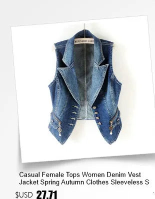 New Denim Vest Women's Spring Autumn Clothes Sleeveless Wild Tops Short Hooded Jacket Women Denim Jeans Vest Jacket Female
