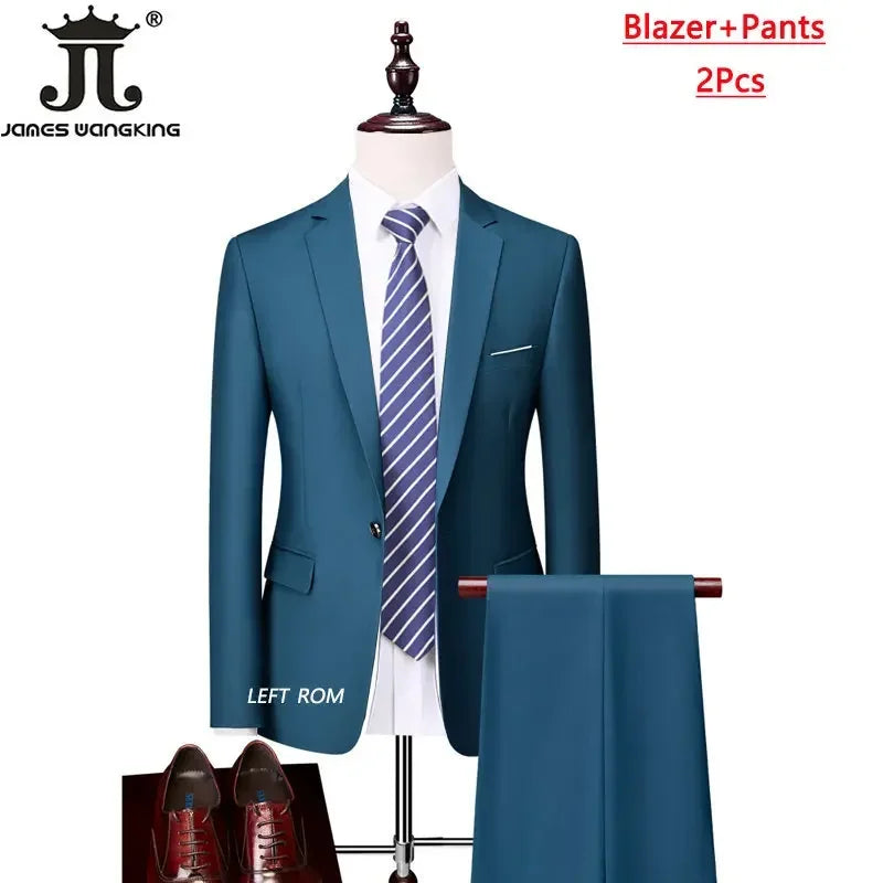 Men's Formal Slim Fit Suit Set, 2- or 3-Piece, M-6XL