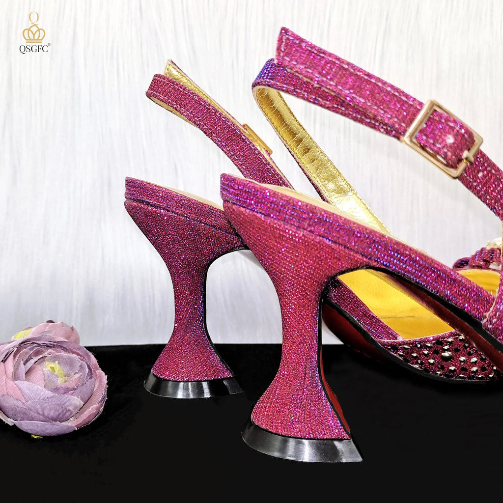 Elegant Set Pointed Toe Shoes And Bag Set QW321