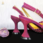 Elegant Set Pointed Toe Shoes And Bag Set QW321