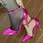 New 12CM 10CM 8CM High Heeled Women's Sandals Sexy Hollow Stiletto Single Shoes Fashion Nightclub Party Female Model Show Pumps