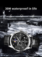 LIGE Casual Men Watch Luxury Leather Waterproof Sport Quartz Wristwatch Chronograph Military Watch for Men Relogio Masculino