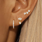 3PCS Star Zircon Hoop Huggie Earrings