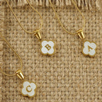 Lucky Clover Stainless Steel Pendant Necklace