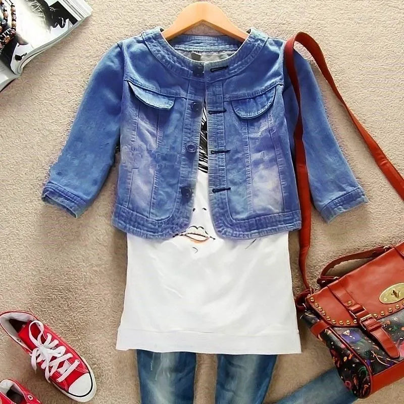 Denim Jacket Women 2023 Half sleeve Jean Jacket Woman Elastic Comfortable Denim Coat Short Denim Jacket Female