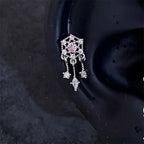 1 PCS Pink Bowknot Shiny Ear Bone Nail 316L Stainless Steel Korean Style Zircon Crystal Earring Women Y2K Cute Cochlea Jewelry