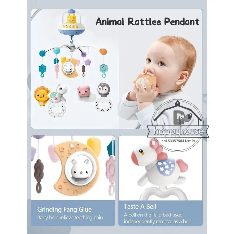 Musical Baby Crib Mobile - Lights, Music & Projection | Remote Control Crib Toy for Newborns