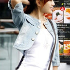 Denim Jacket Women 2023 Half sleeve Jean Jacket Woman Elastic Comfortable Denim Coat Short Denim Jacket Female