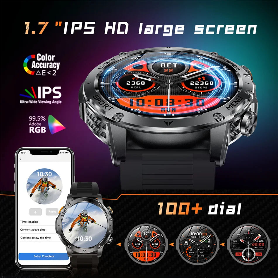 2026 Outdoor New 1000mAh Battery T-Rex 3 Military Grade Smart Watch Men IP69K Waterproof GPS HD Bluetooth Call 100+Sports Watch